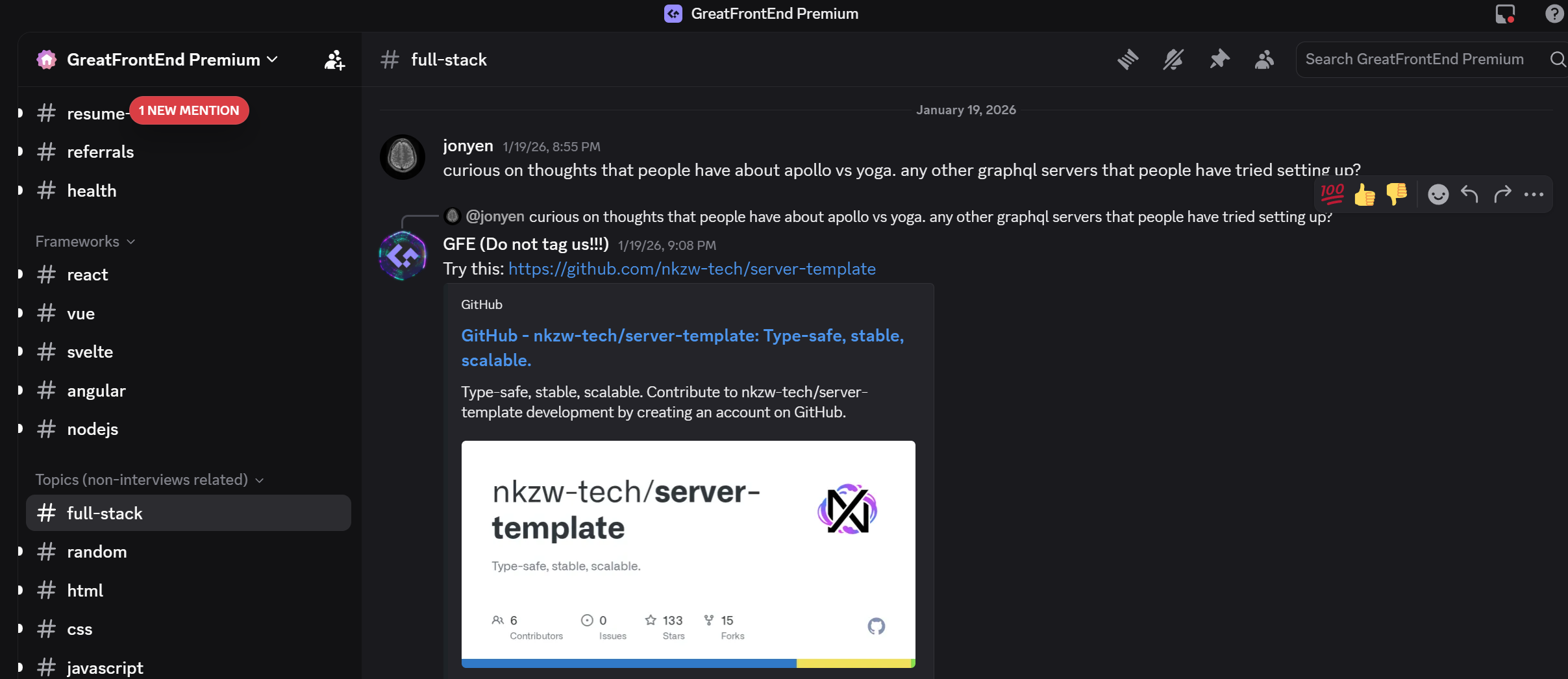 GreatFrontend Discord community