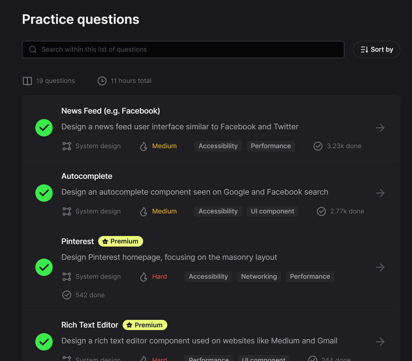 Frontend system design questions